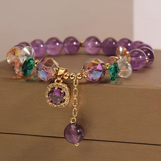 Vintage Elegant Amethyst Bead Bracelet