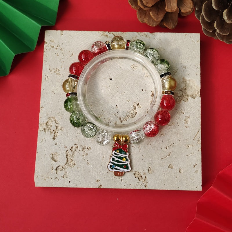 Christmas glass bracelet