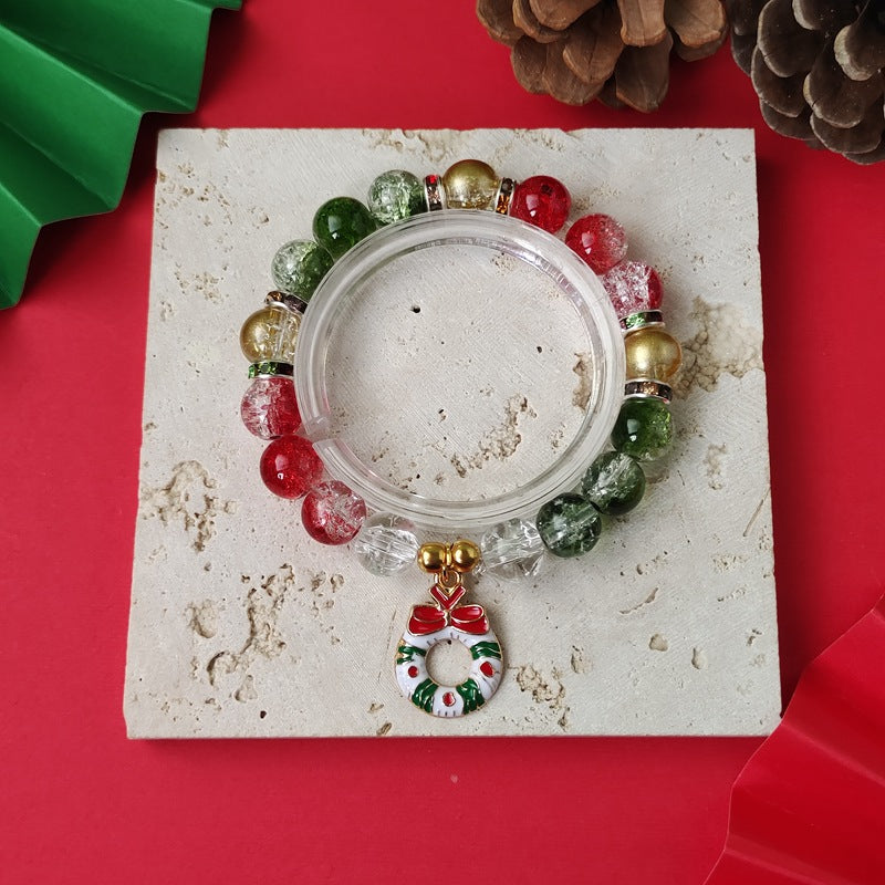 Christmas glass bracelet