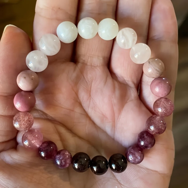 Natural garnet strawberry crystal bracelet