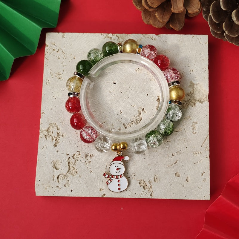 Christmas glass bracelet