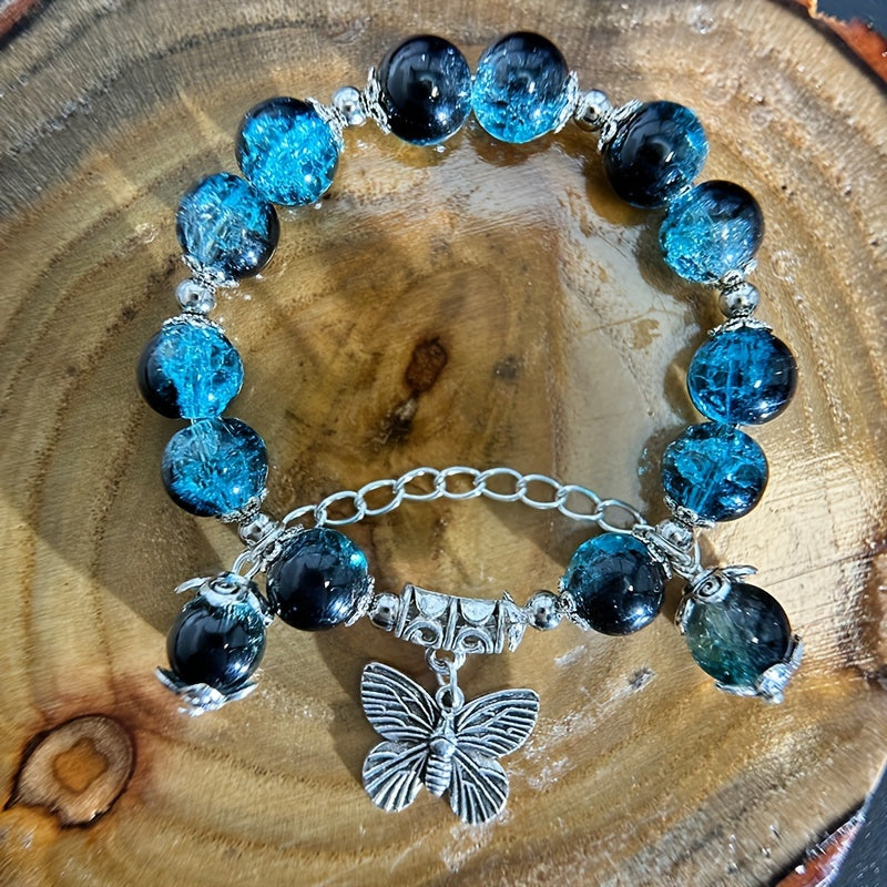 Vintage Butterfly Healing Crystal Bracelet Relieve Stress